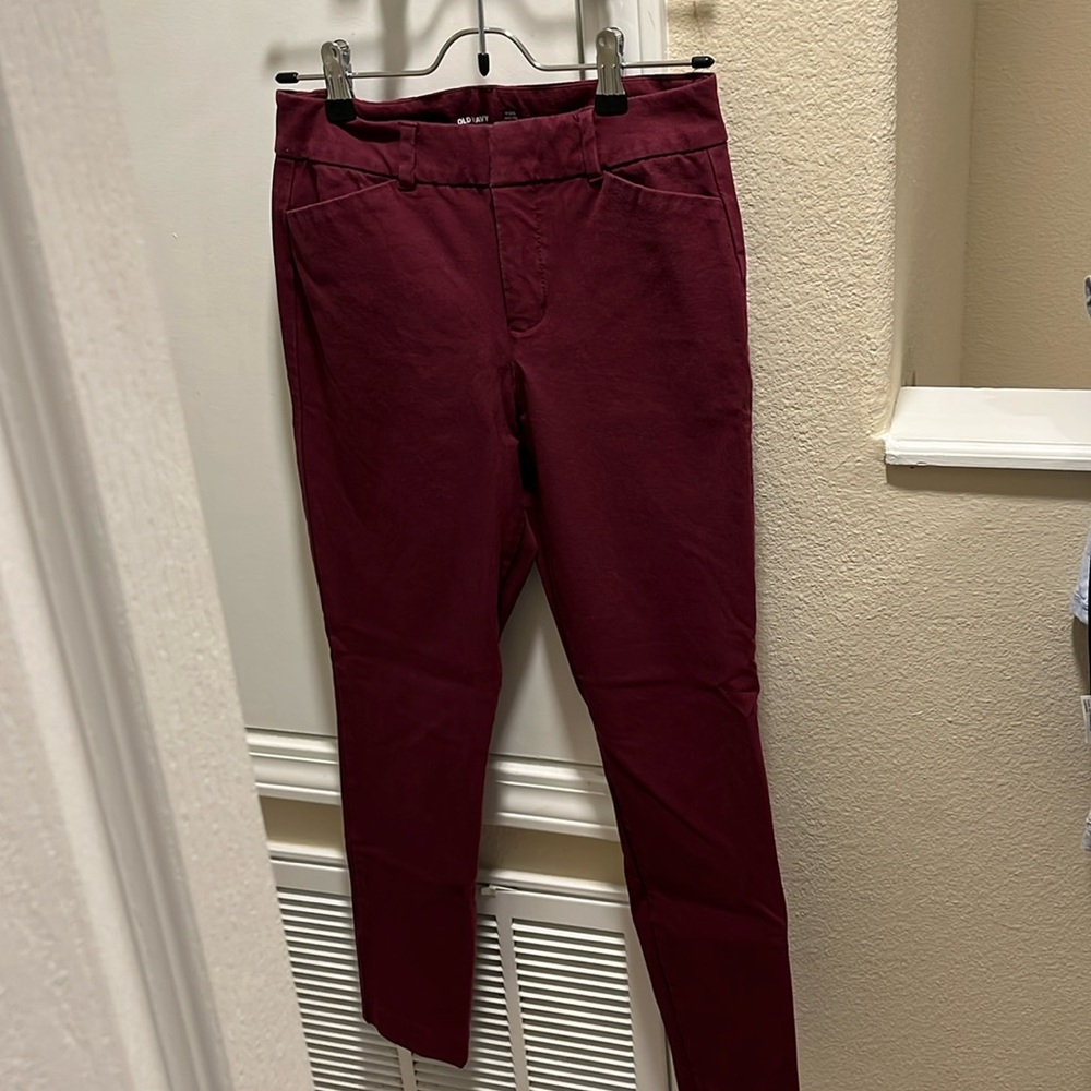 Old Navy Maroon Pixie High Rise Pants